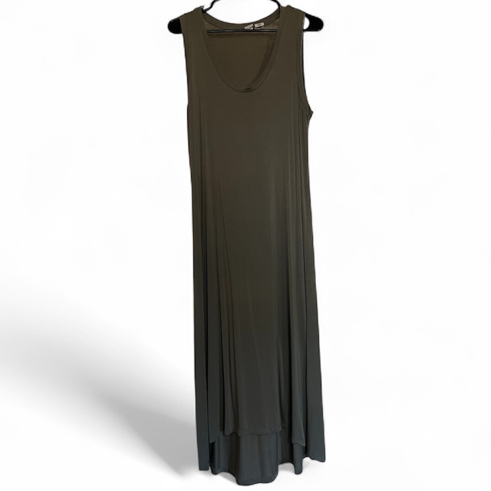 Artisan NY Sleeveless Swing Tank Dress Green/Gray Color Size Large
